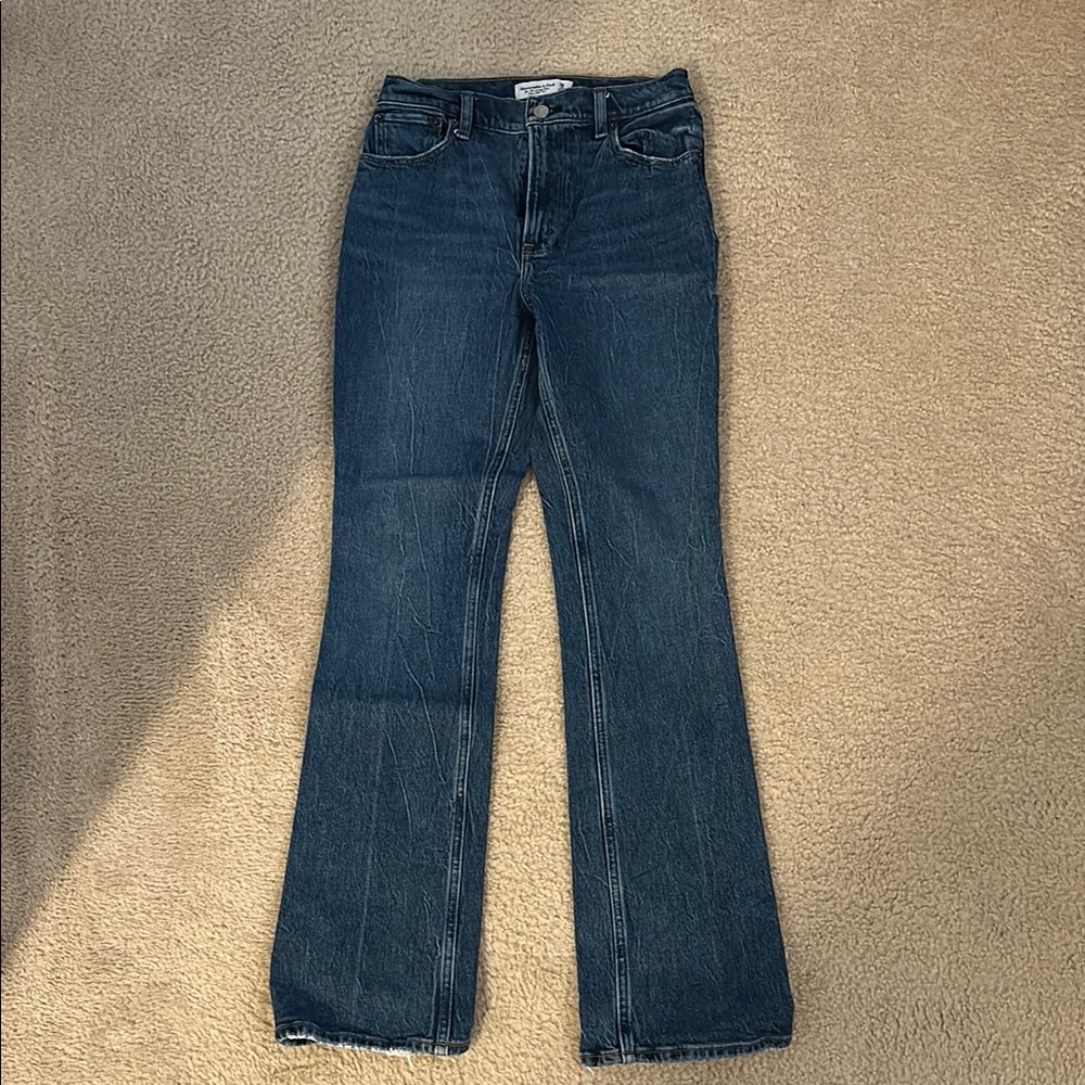 Abercrombie & Fitch Blue Flare Wide Leg Jeans